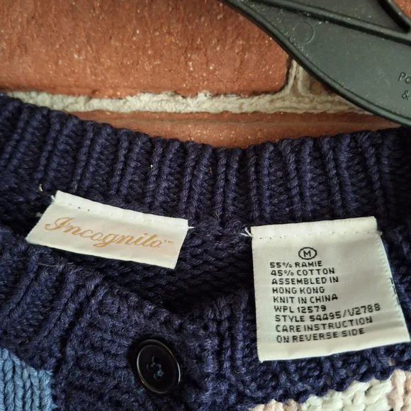 Unique vintage  multi-coloured cardigan sweater cardigan size medium - Picture 2 of 3